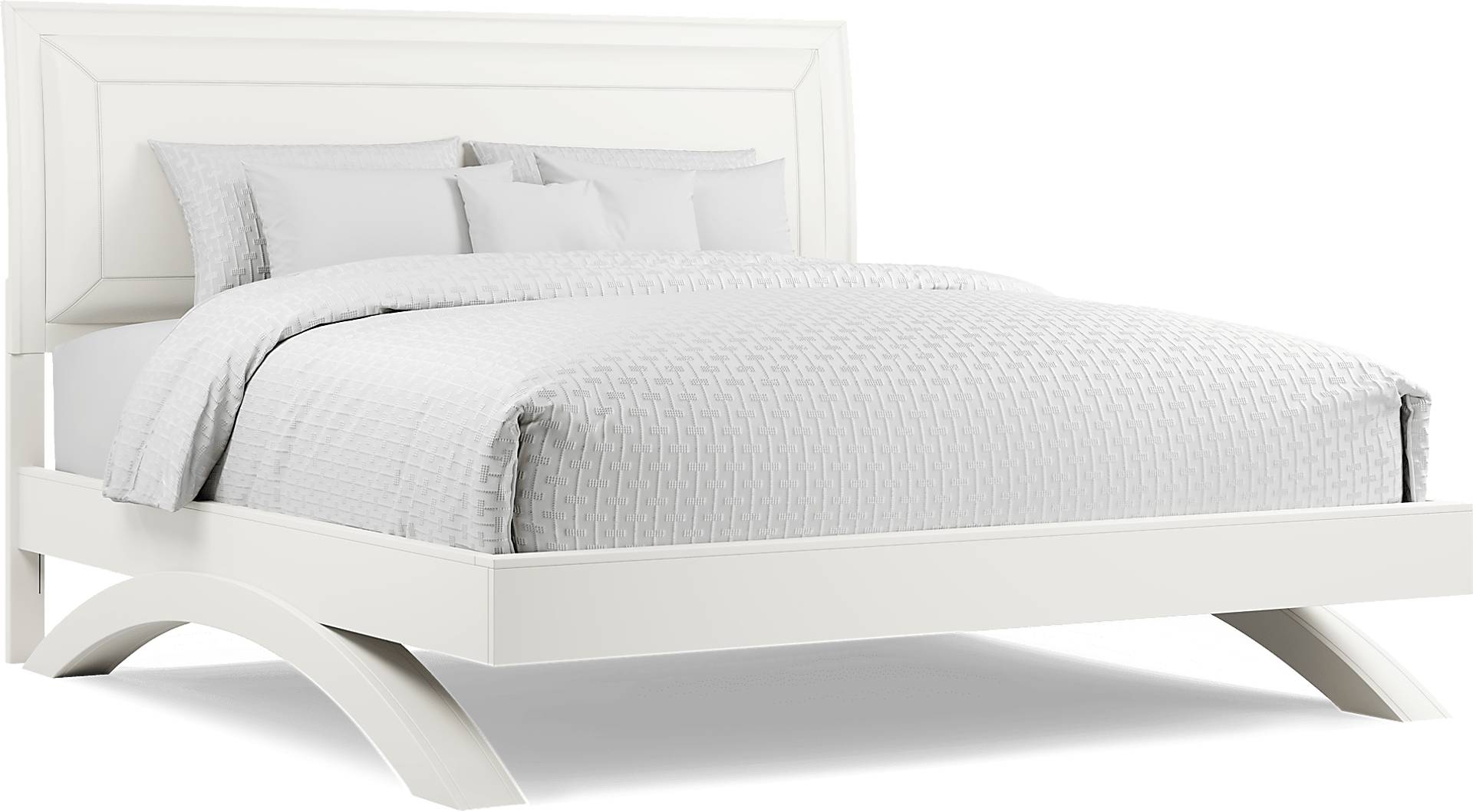 white 3 pc king platform bed