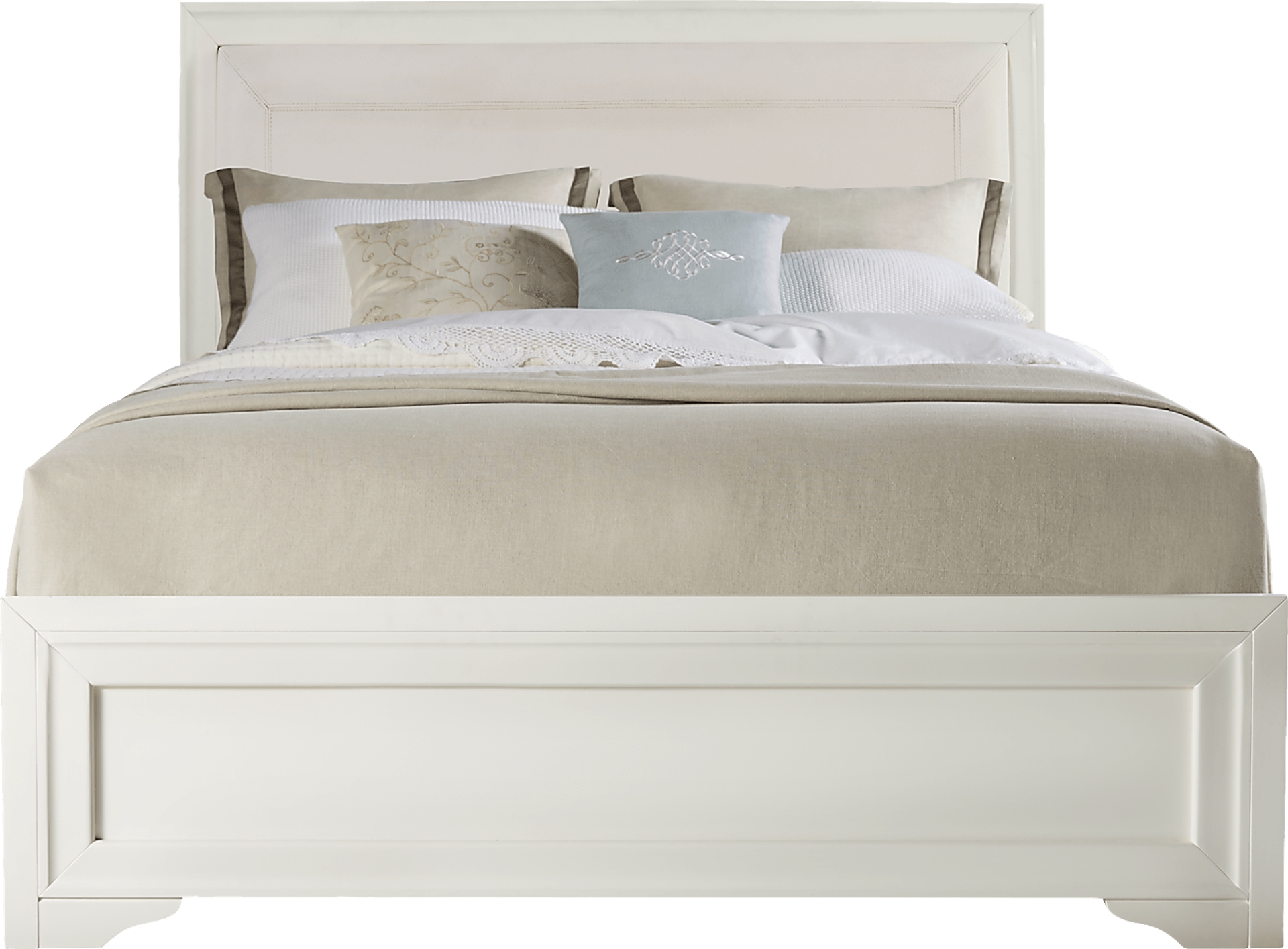 white 3 pc king upholstered bed