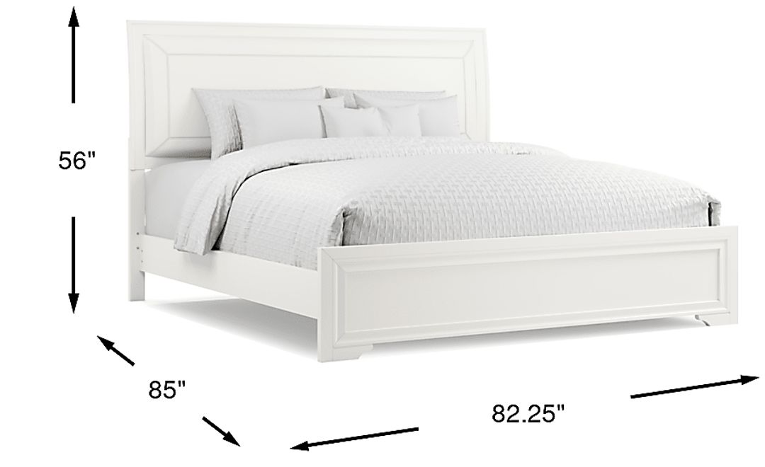 Belcourt White 3 Pc King Upholstered Sleigh Bed