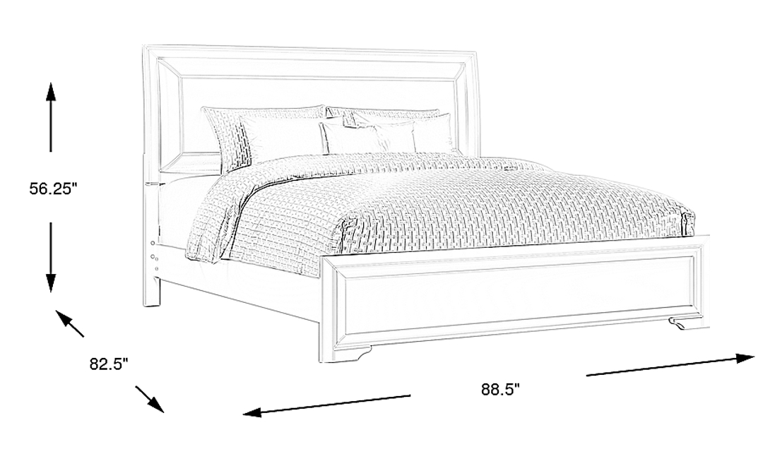 Belcourt White 3 Pc King Upholstered Sleigh Bed