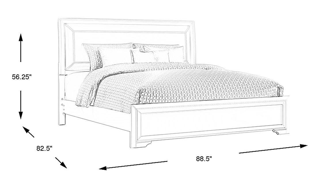 Belcourt White 3 Pc King Upholstered Sleigh Bed