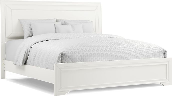 Belcourt White 3 Pc King Upholstered Sleigh Bed