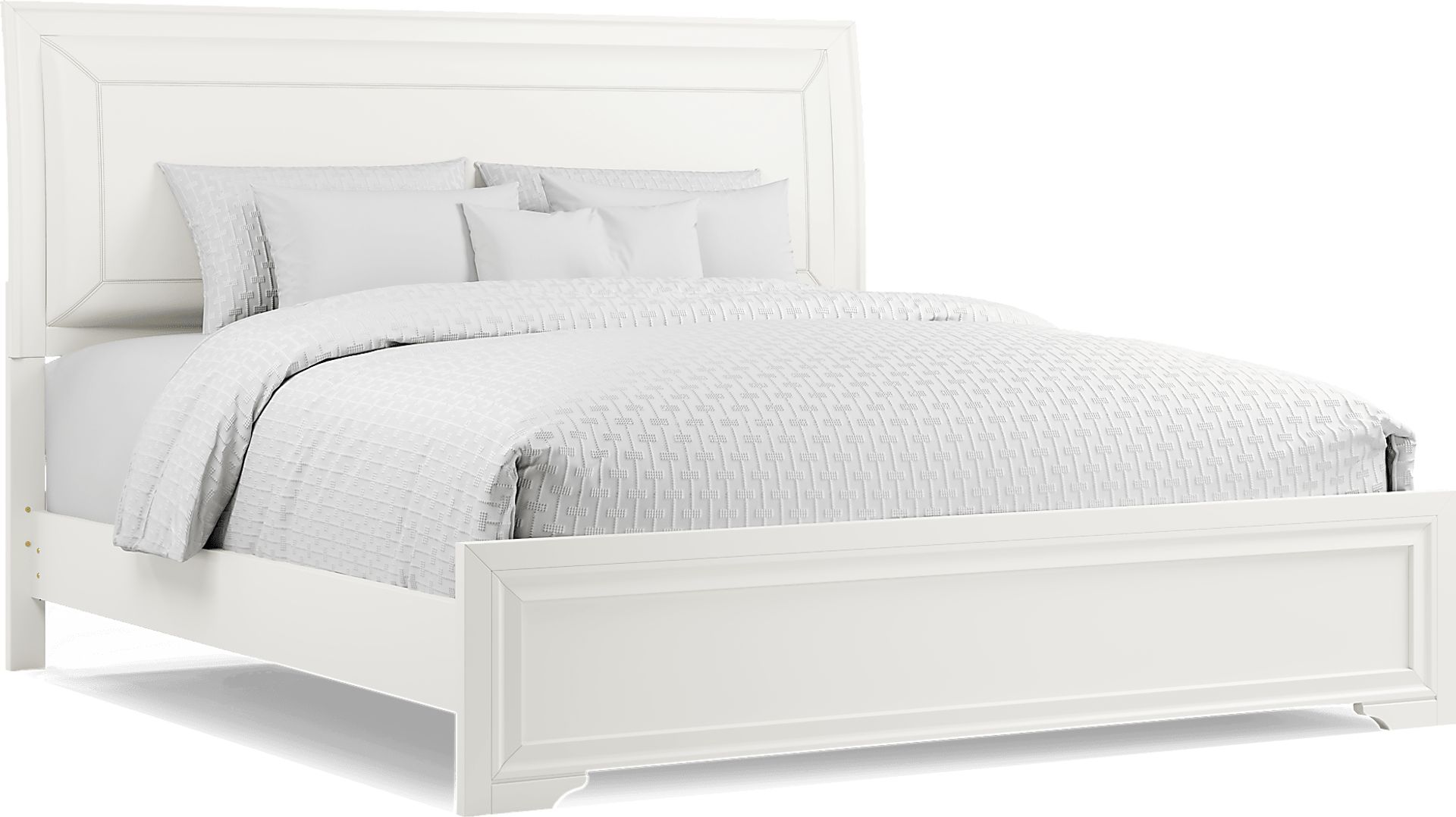 Belcourt White 3 Pc King Upholstered Sleigh Bed - Image 1