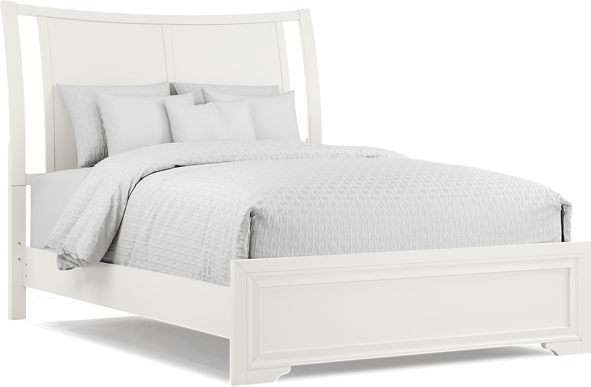 Belcourt White 3 Pc Queen Curved Sleigh Bed - Image 1