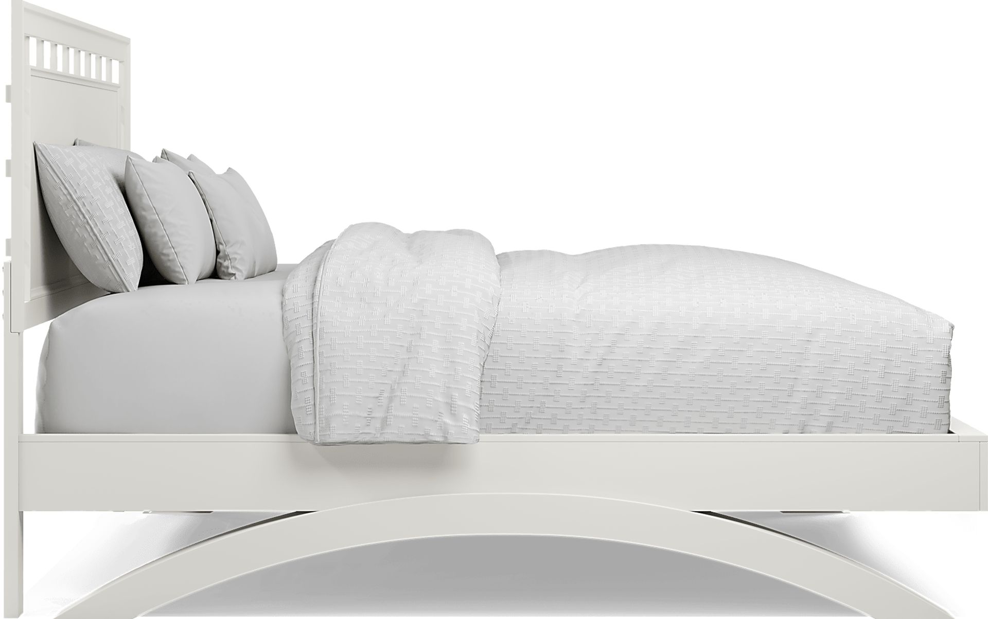 Belcourt White 5 Pc Queen Lattice Arch Bedroom - Image 4