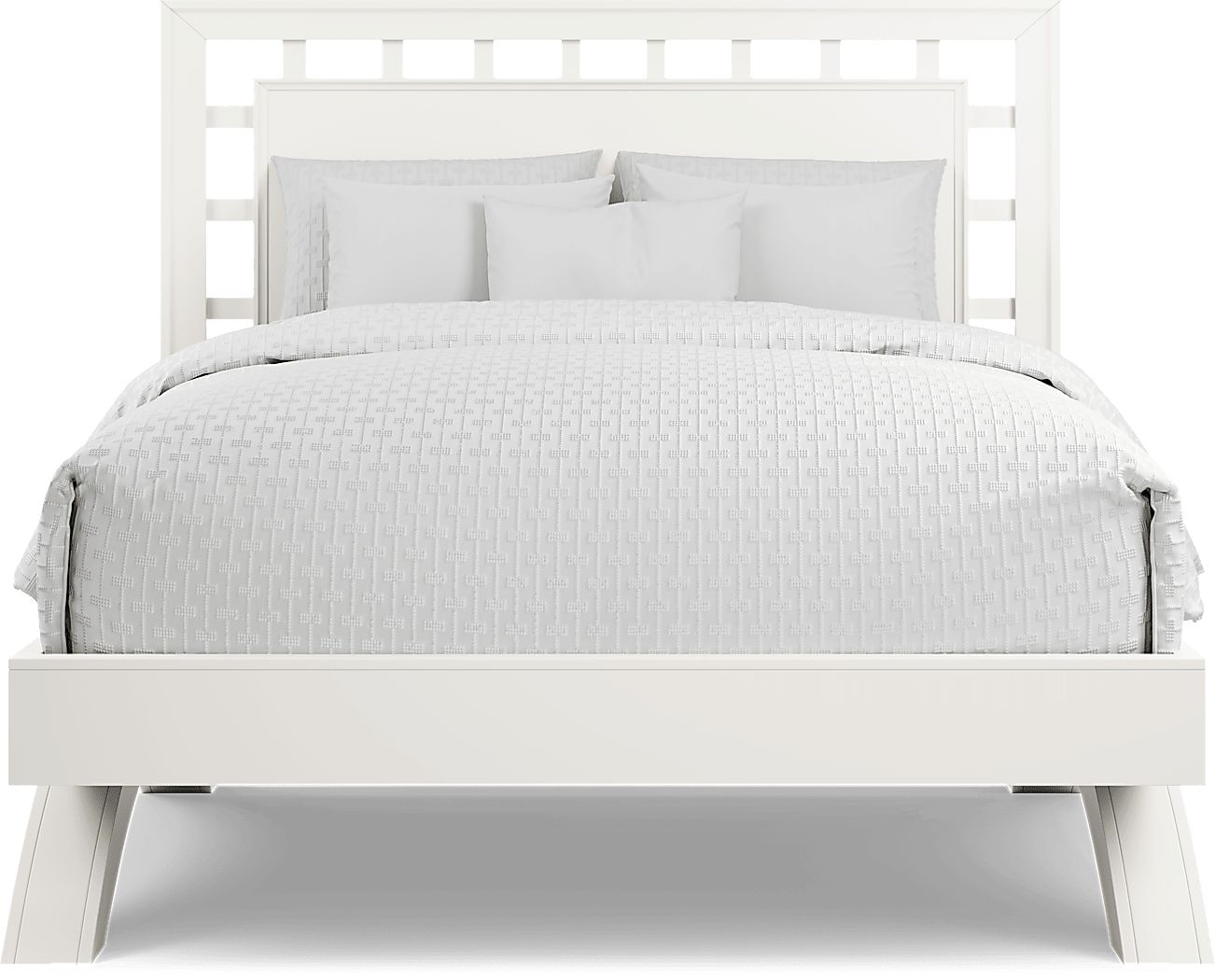 Belcourt White 7 Pc Queen Lattice Arch Bedroom Set