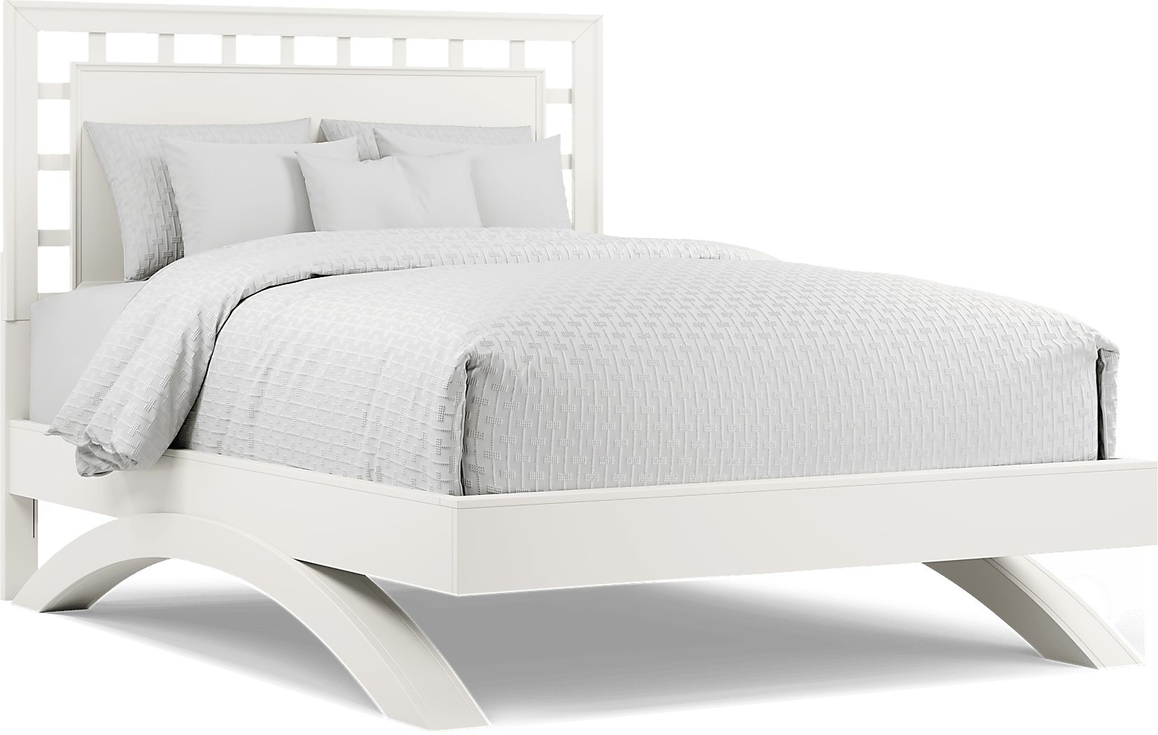 Belcourt White 3 Pc Queen Lattice Arch Bed