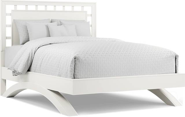 Belcourt White 3 Pc Queen Lattice Arch Bed - Thumbnail - Image 1