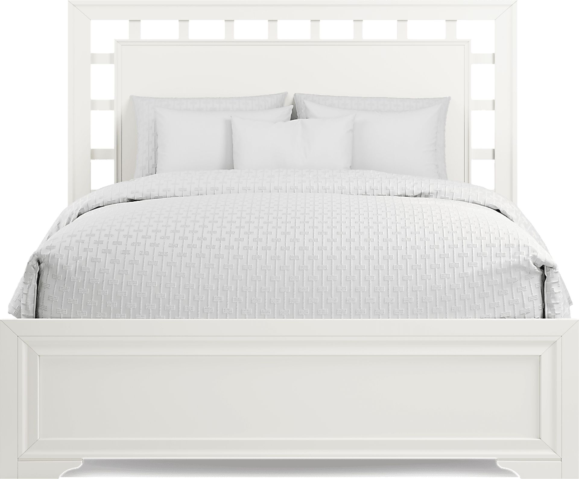 Belcourt White 5 Pc Queen Lattice Bedroom - Image 3