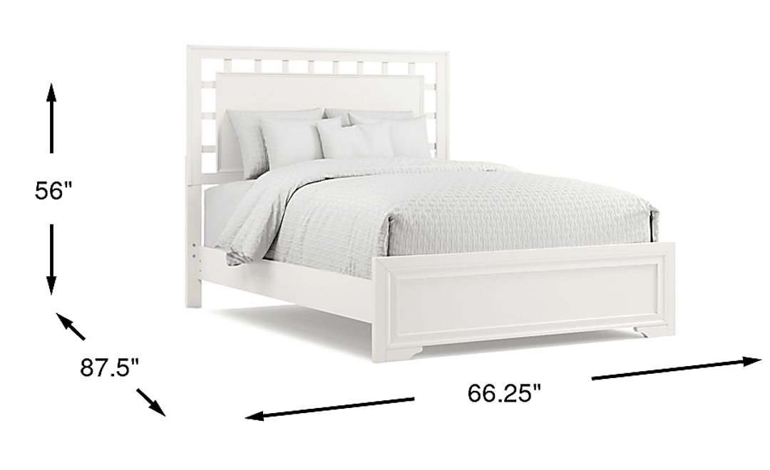 Belcourt White 3 Pc Queen Lattice Bed