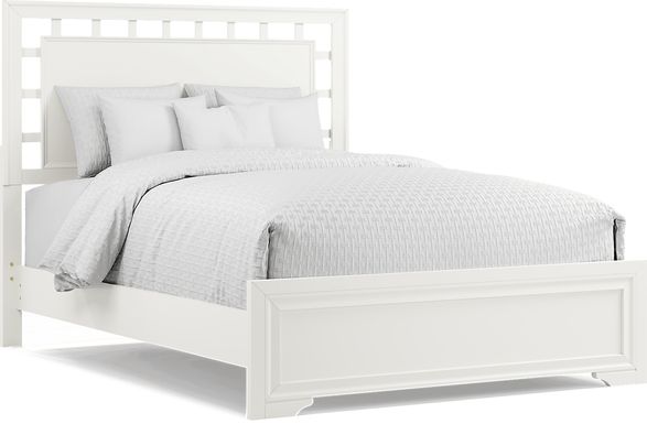 Belcourt White 3 Pc Queen Lattice Bed