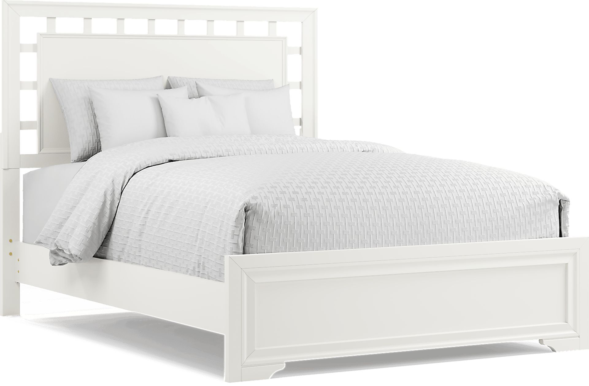 Belcourt White 5 Pc Queen Lattice Bedroom - Image 2