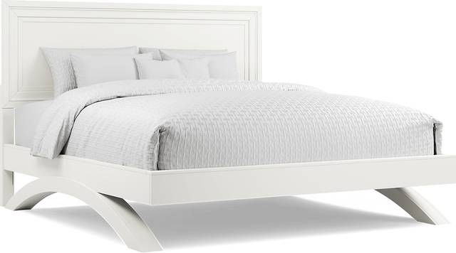 Belcourt White 3 Pc Queen Panel Arch Bed - Thumbnail - Image 1
