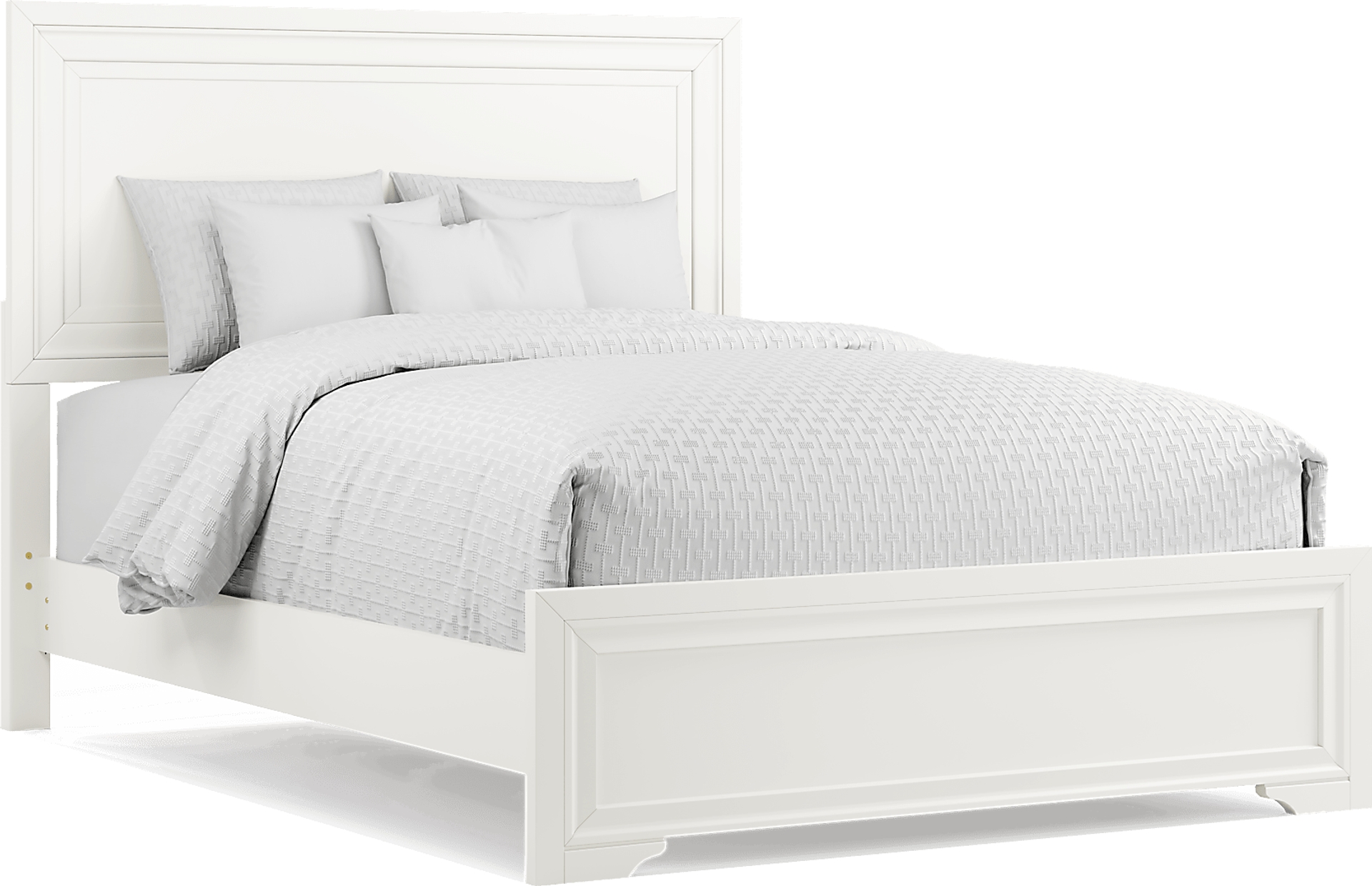 white 3 pc queen panel bed