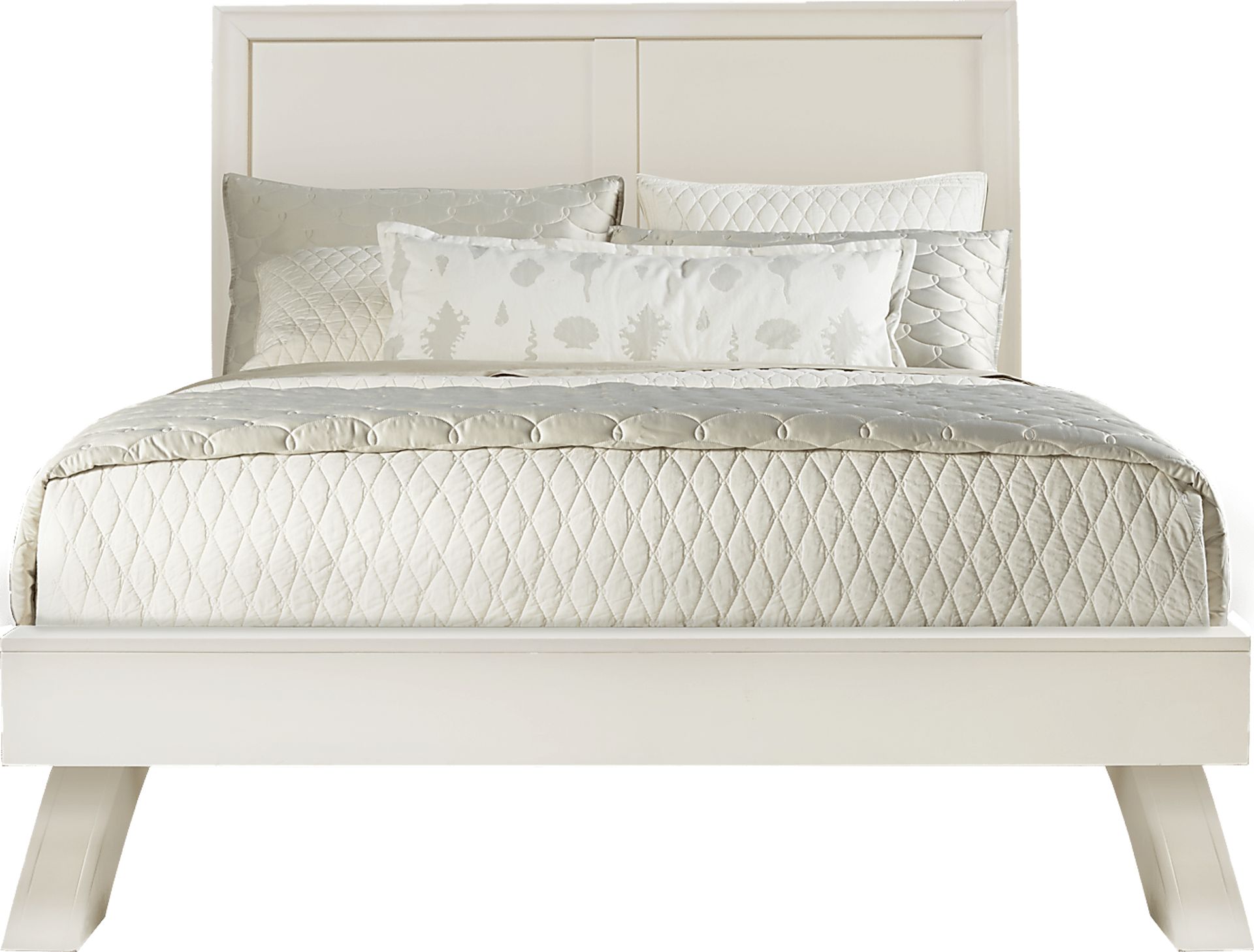 Belcourt White 5 Pc Queen Platform Bedroom with Sleigh Headboard - Image 2