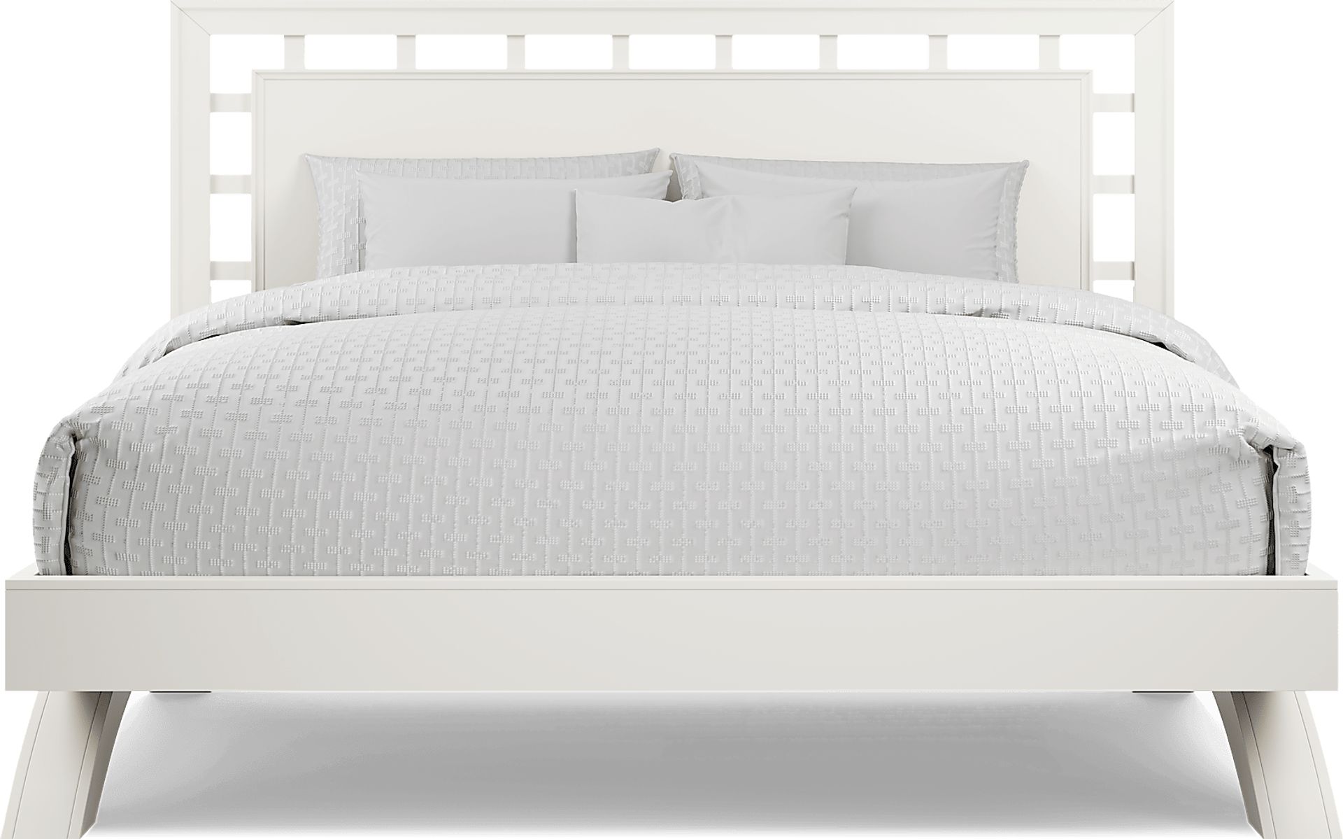 Belcourt White 3 Pc Queen Lattice Arch Bed - Image 3