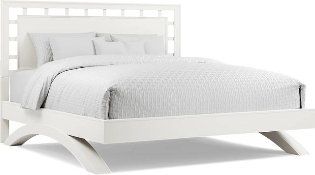 Belcourt White 3 Pc Queen Lattice Arch Bed - Thumbnail - Image 1