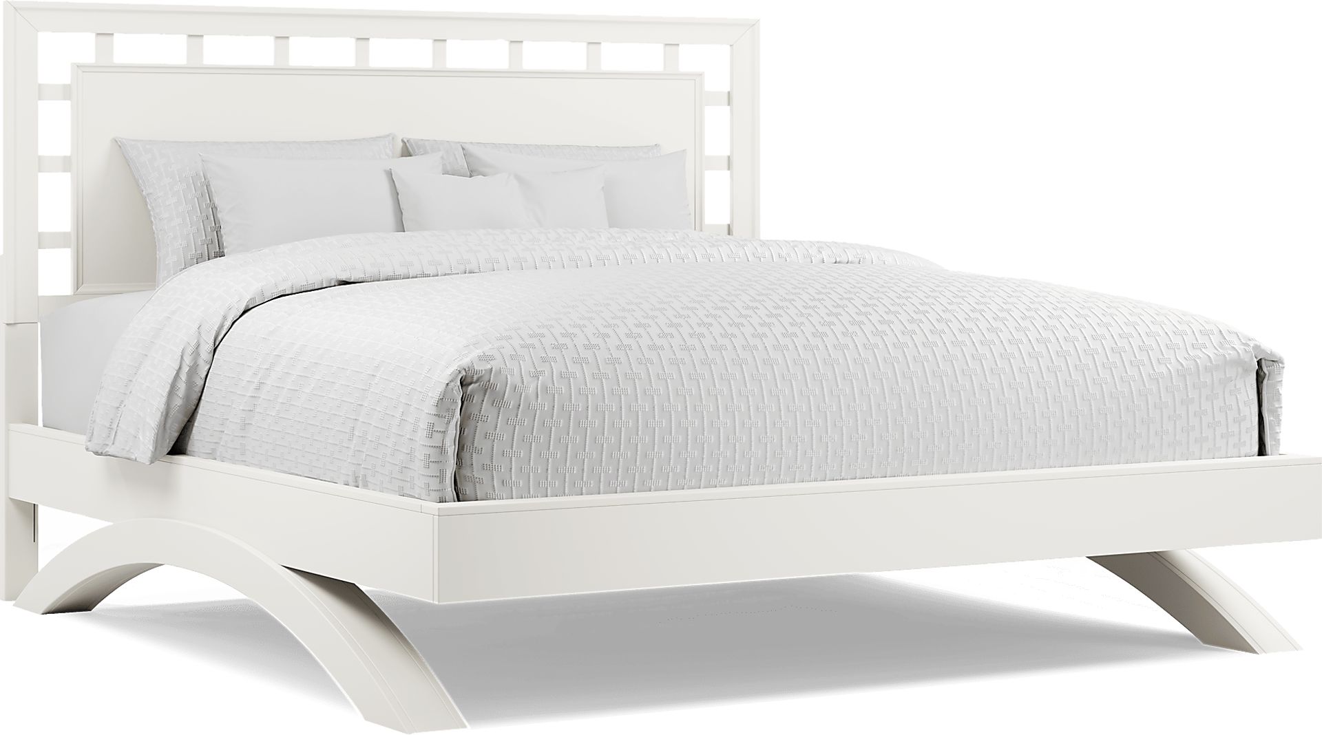 Belcourt White 3 Pc Queen Lattice Arch Bed - Image 1