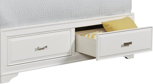 Belcourt White 3 Pc Queen Slat Bed with Storage - Thumbnail - Image 2