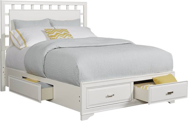 Belcourt White 3 Pc Queen Slat Bed with Storage - Thumbnail - Image 3