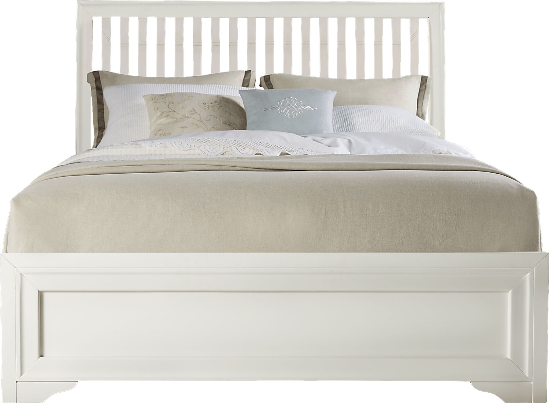 Belcourt White 7 Pc Queen Slat Bedroom - Image 2