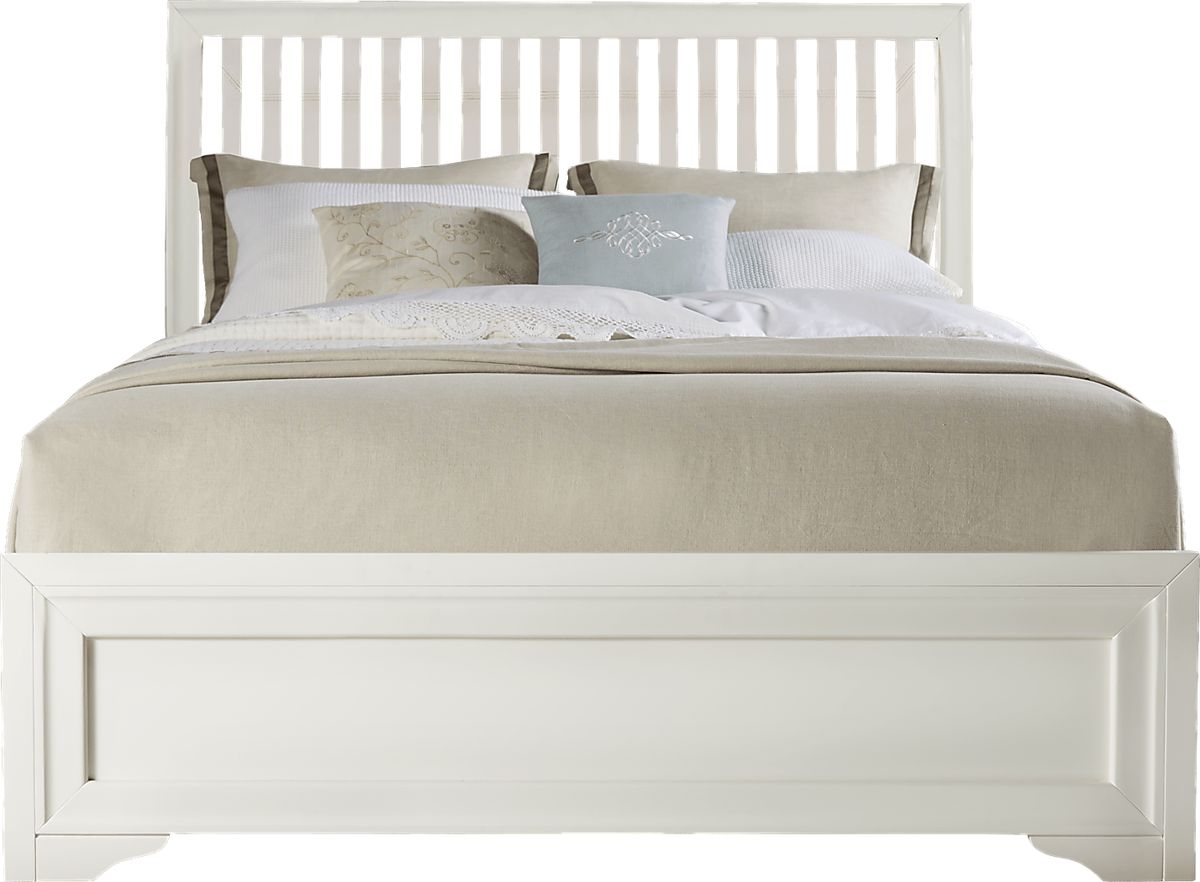 Belcourt White Colors,White 3 Pc Queen Slat Bed Rooms to Go