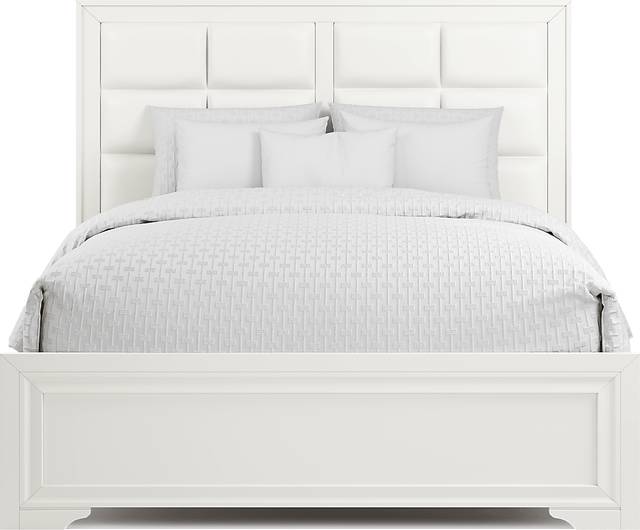 Belcourt White 5 Pc Queen Upholstered Bedroom - Thumbnail - Image 3