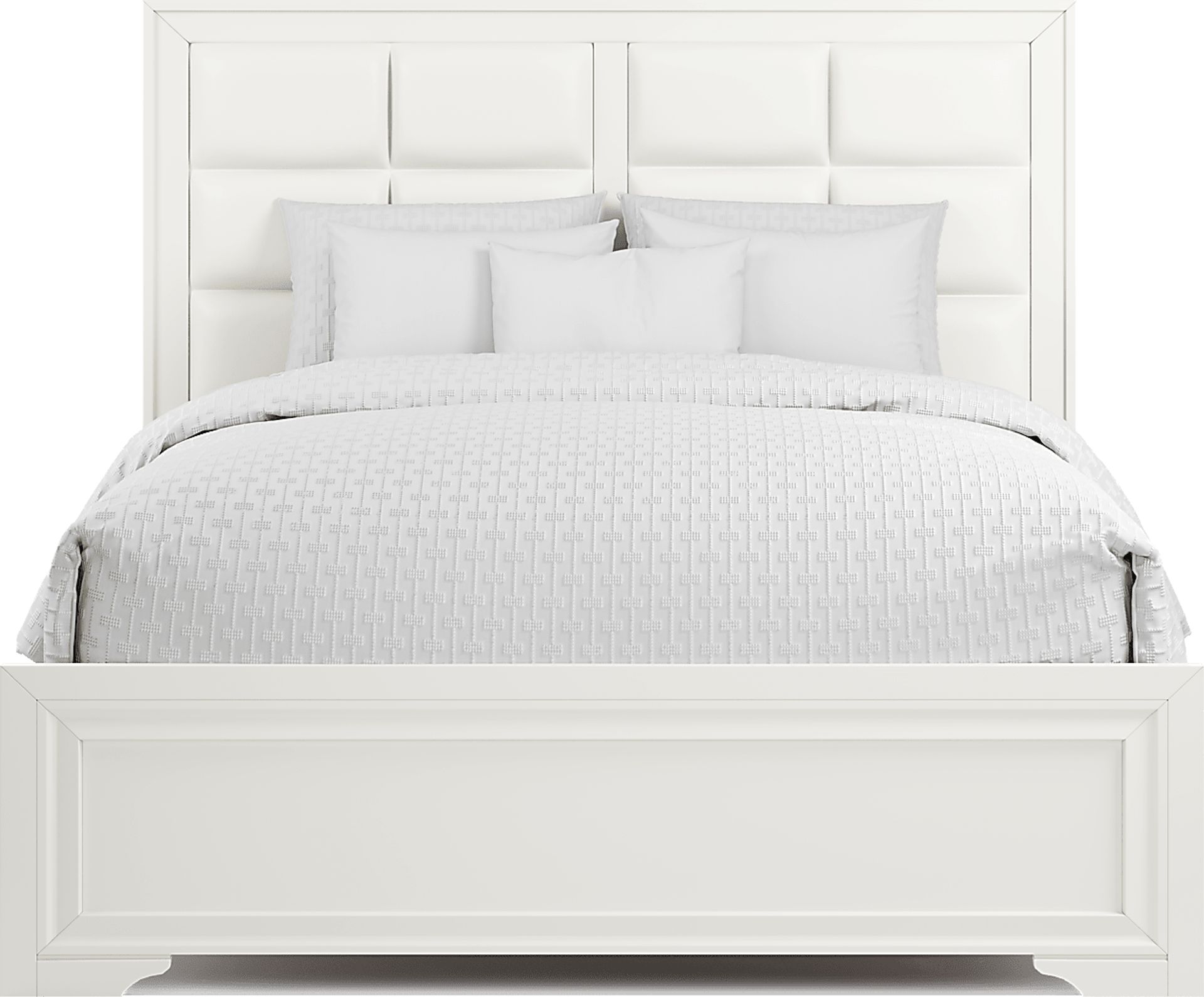 Belcourt White 5 Pc Queen Upholstered Bedroom - Image 3