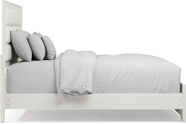 Belcourt White 5 Pc Queen Upholstered Bedroom - Thumbnail - Image 4