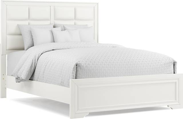 Belcourt White 5 Pc Queen Upholstered Bedroom - Thumbnail - Image 2