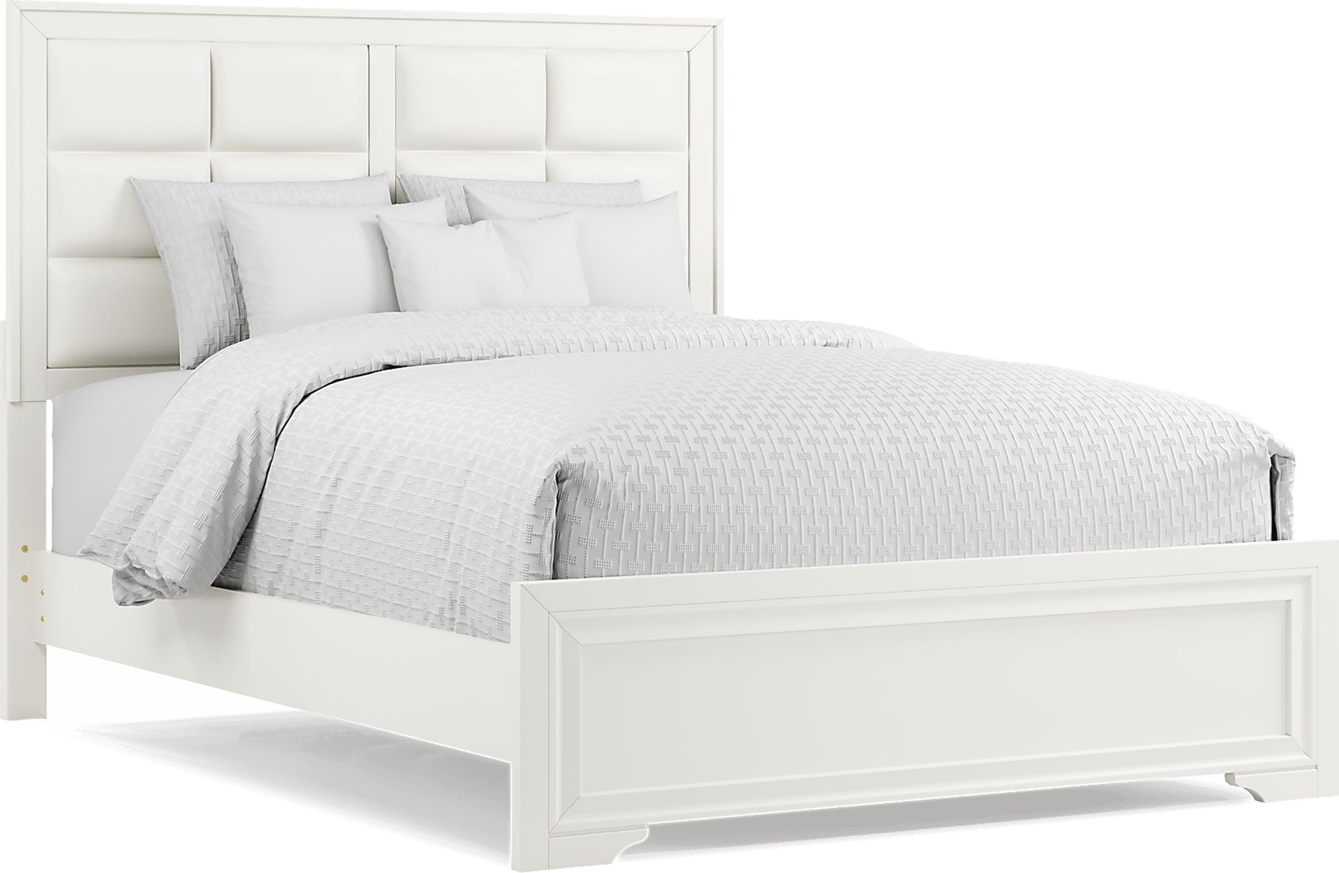 Belcourt White 5 Pc Queen Upholstered Bedroom - Image 2