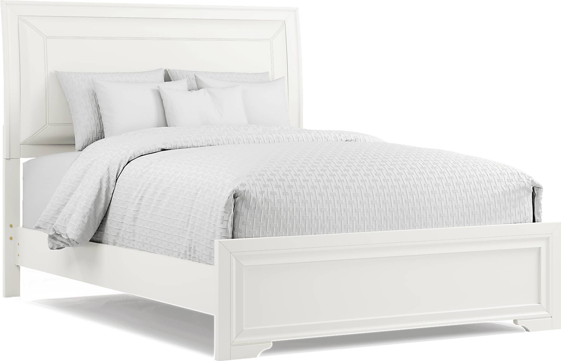 white 3 pc queen upholstered bed