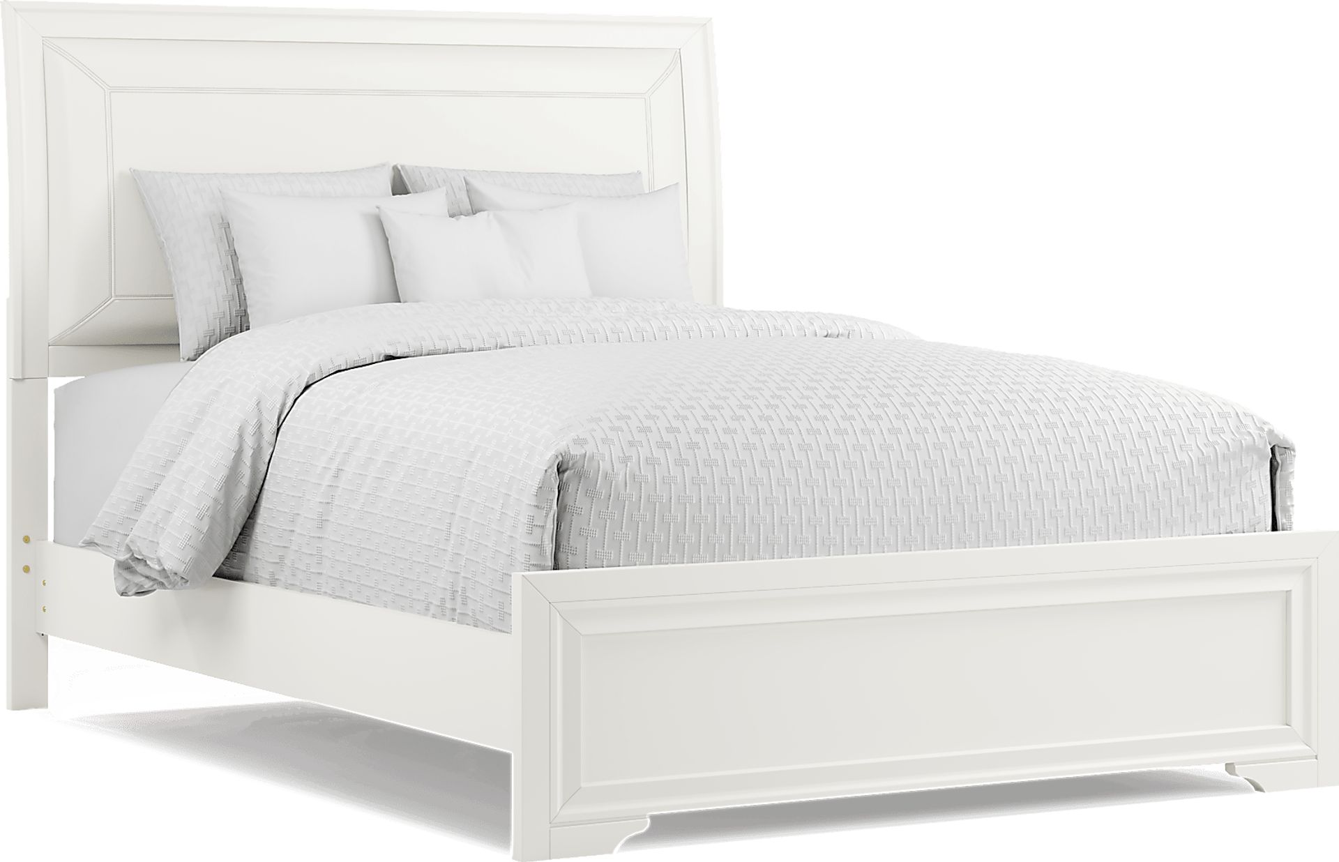 Belcourt White 3 Pc Queen Upholstered Sleigh Bed - Image 1