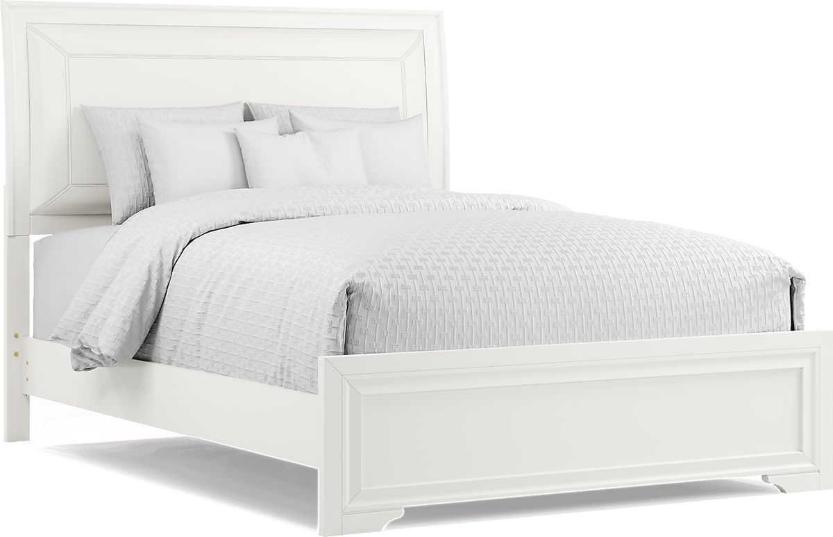 Belcourt 5 Pc White Colors,White Queen Bedroom Set With Dresser, Mirror