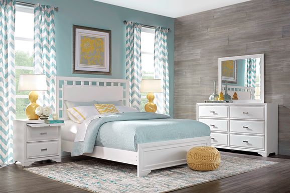 Belcourt White 5 Pc King Lattice Bedroom