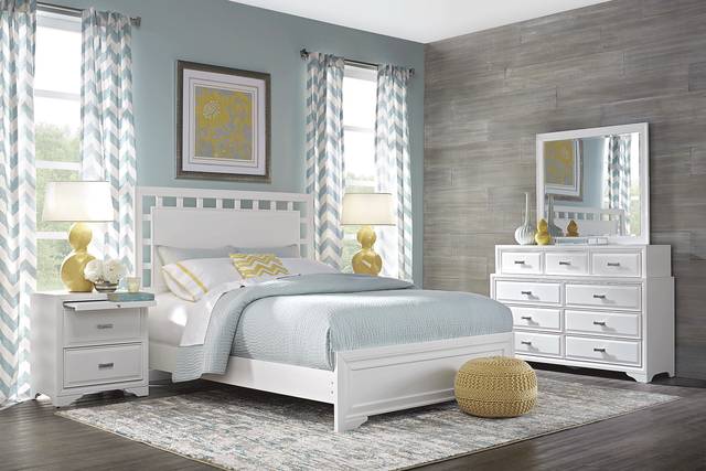 Belcourt White 5 Pc King Upholstered Bedroom - Thumbnail - Image 1