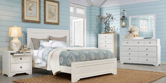 Belcourt White 5 Pc Queen Panel Bedroom - Thumbnail - Image 2