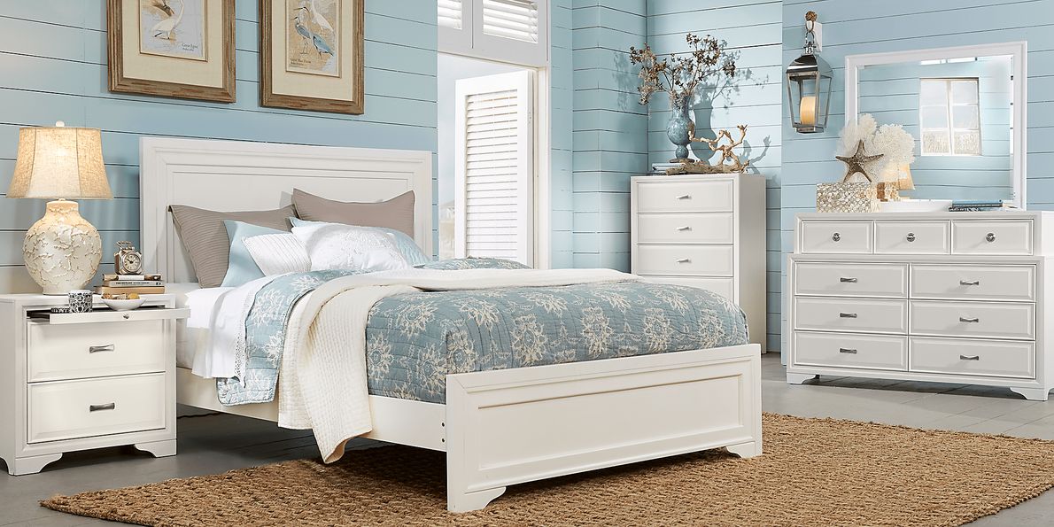 Belcourt White 5 Pc Queen Panel Bedroom