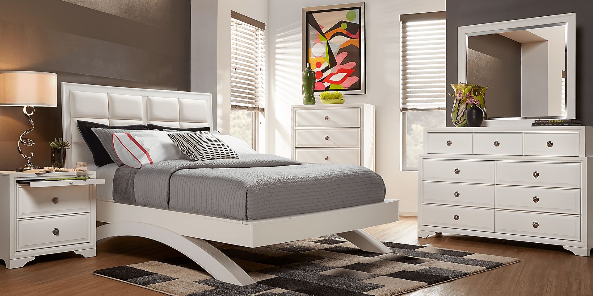 Belcourt White 5 Pc Queen Platform Bedroom - Image 1