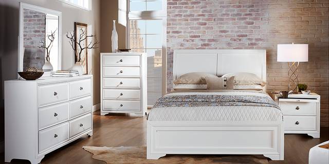 Belcourt White 5 Pc Queen Sleigh Bedroom - Thumbnail - Image 2