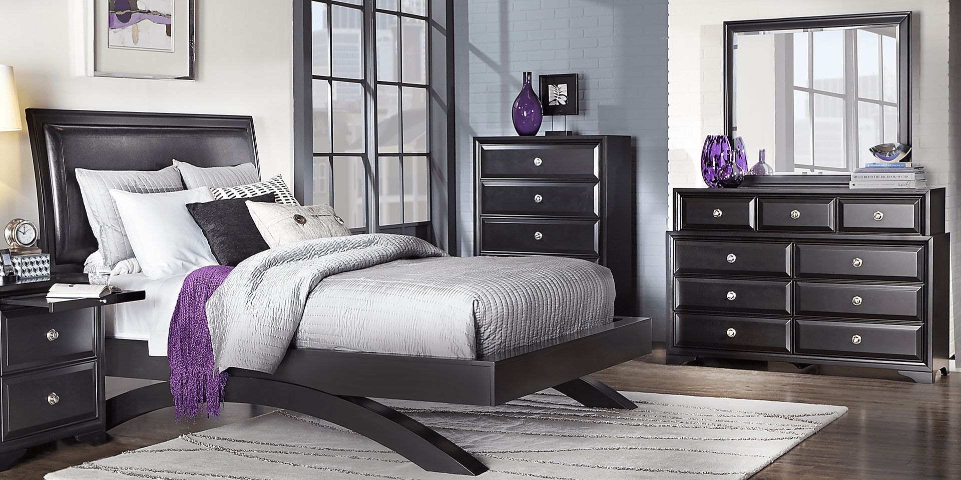 Belcourt Black 5 Pc Queen Platform Bedroom - Image 1