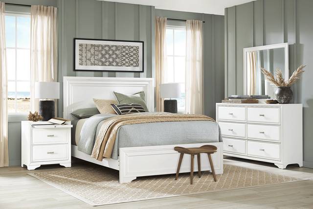 Belcourt White 7 Pc King Panel Bedroom - Thumbnail - Image 1