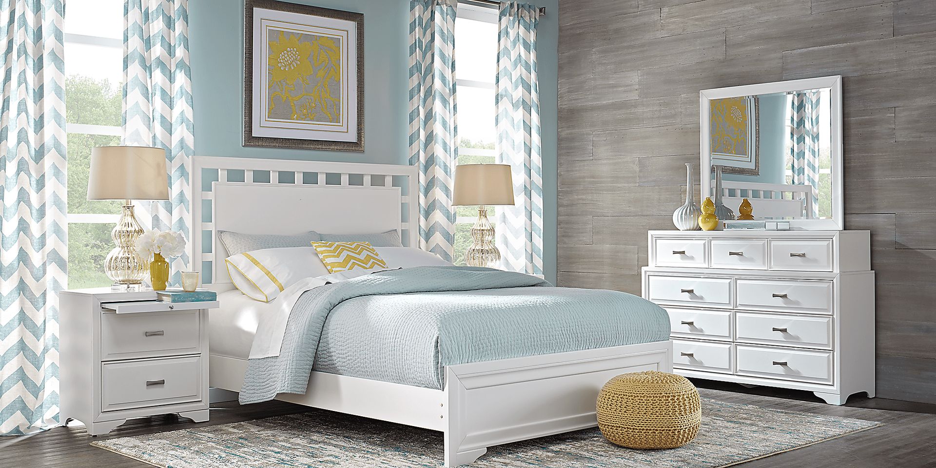 Belcourt White 7 Pc Queen Lattice Bedroom - Image 2