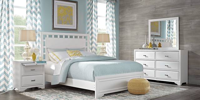 Belcourt White 7 Pc Queen Lattice Bedroom - Thumbnail - Image 2