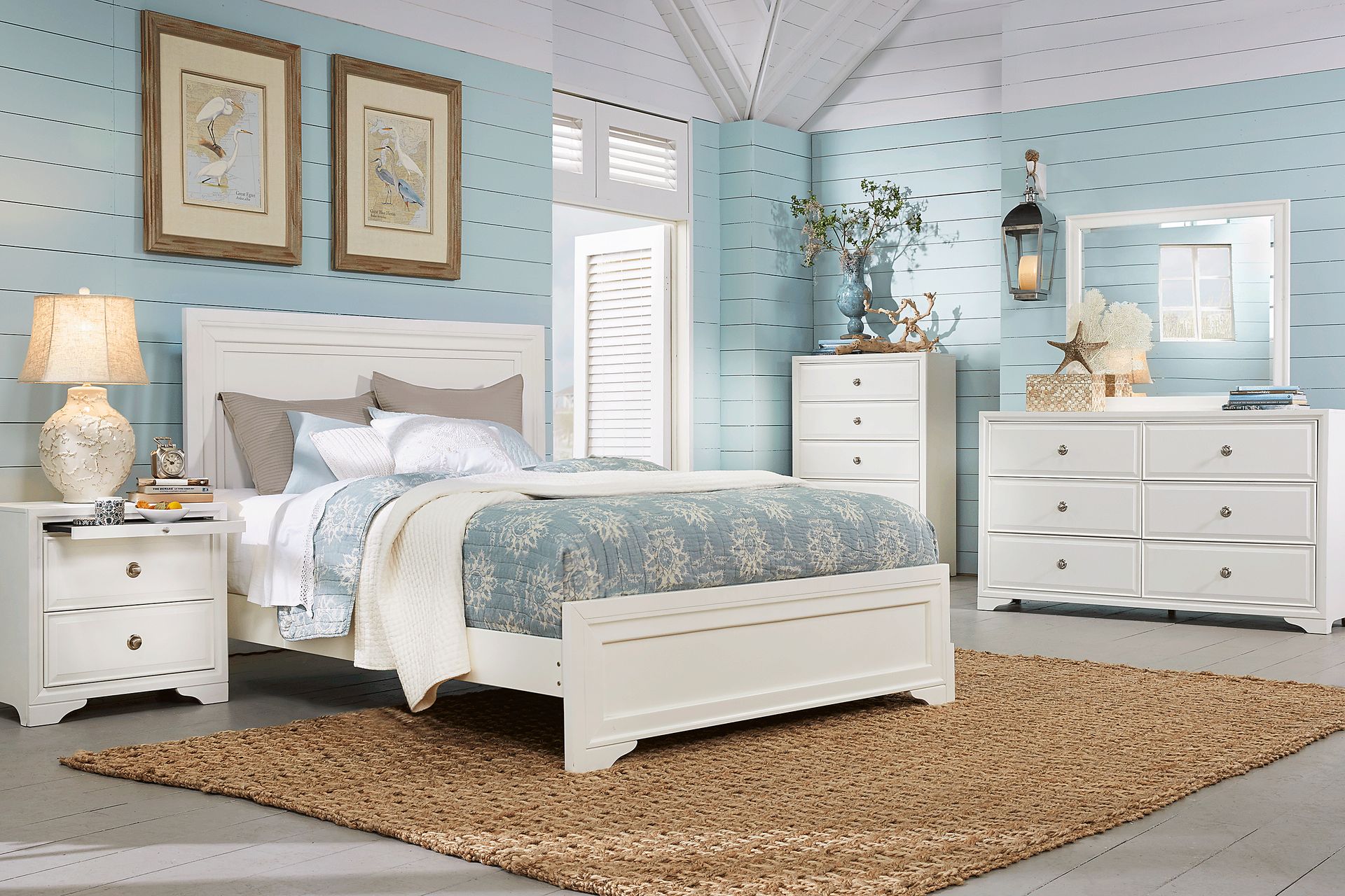 Belcourt White 7 Pc Queen Panel Bedroom - Image 1