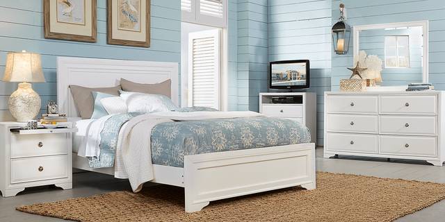 Belcourt White 7 Pc Queen Panel Bedroom - Thumbnail - Image 1