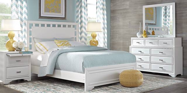 Belcourt White 8 Pc Queen Lattice Bedroom - Thumbnail - Image 1