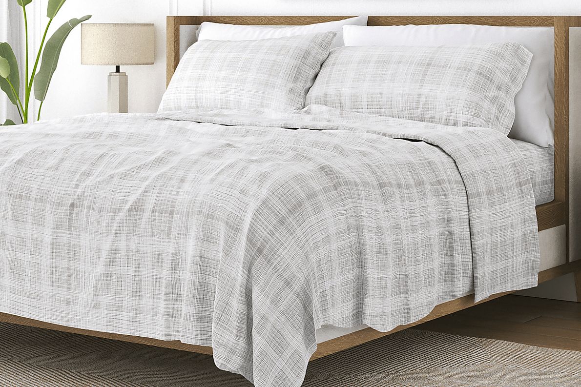 Belden Landing IX Gray 4 Pc King Bed Sheet Set