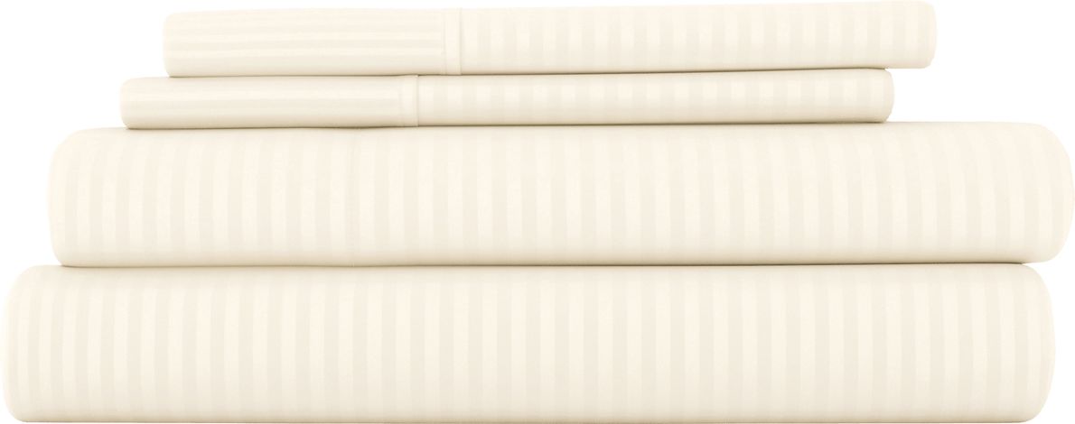 Belden Landing V Ivory 4 Pc Queen Bed Sheet Set