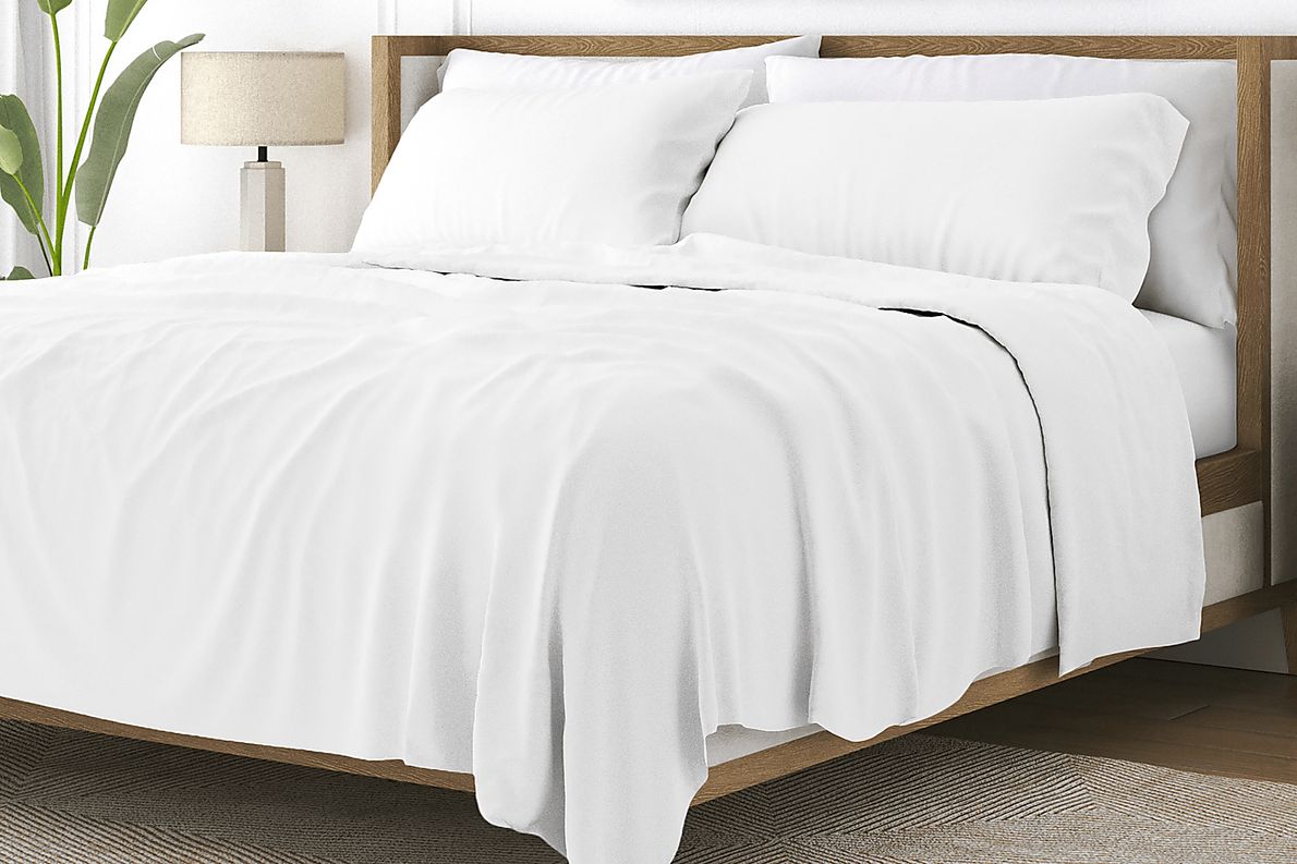 Belden Landing White 4 Pc King Bed Sheet Set